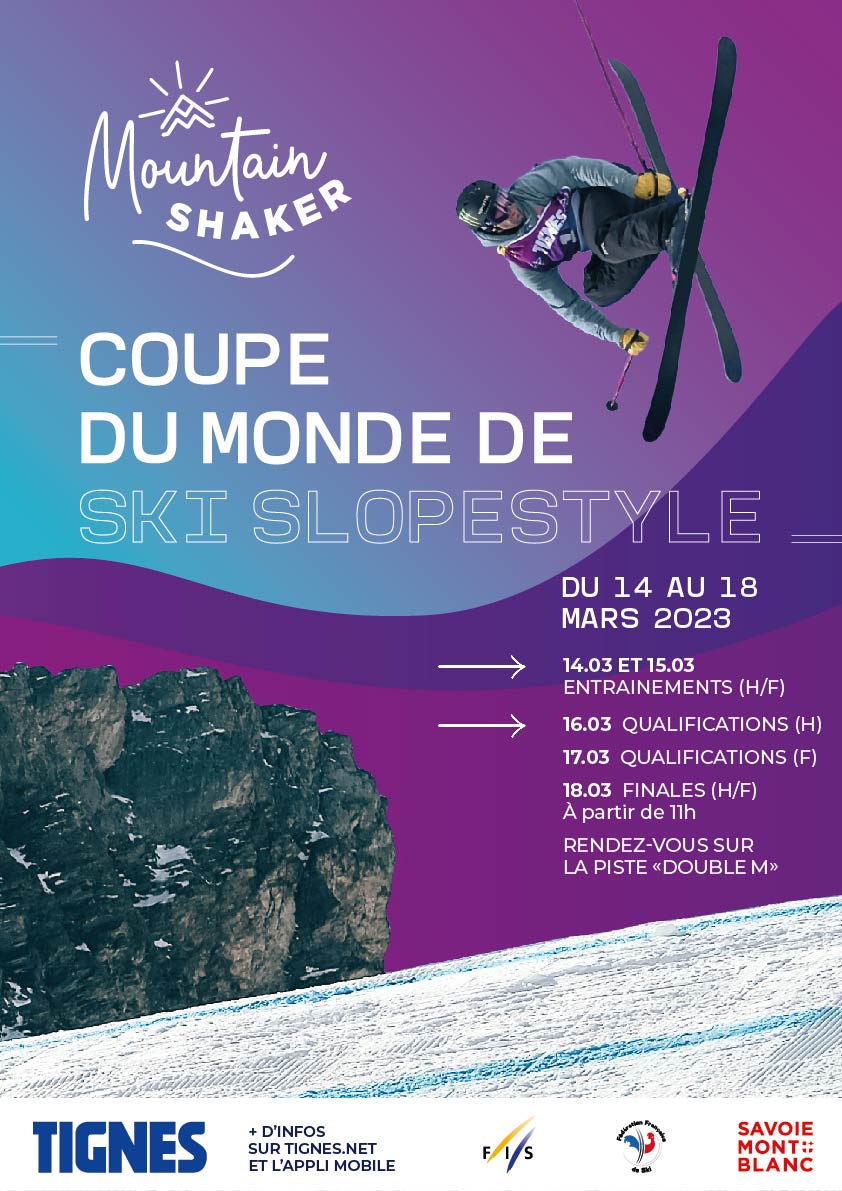 Affiche Coupe du Monde ski slopestyle Tignes 2023